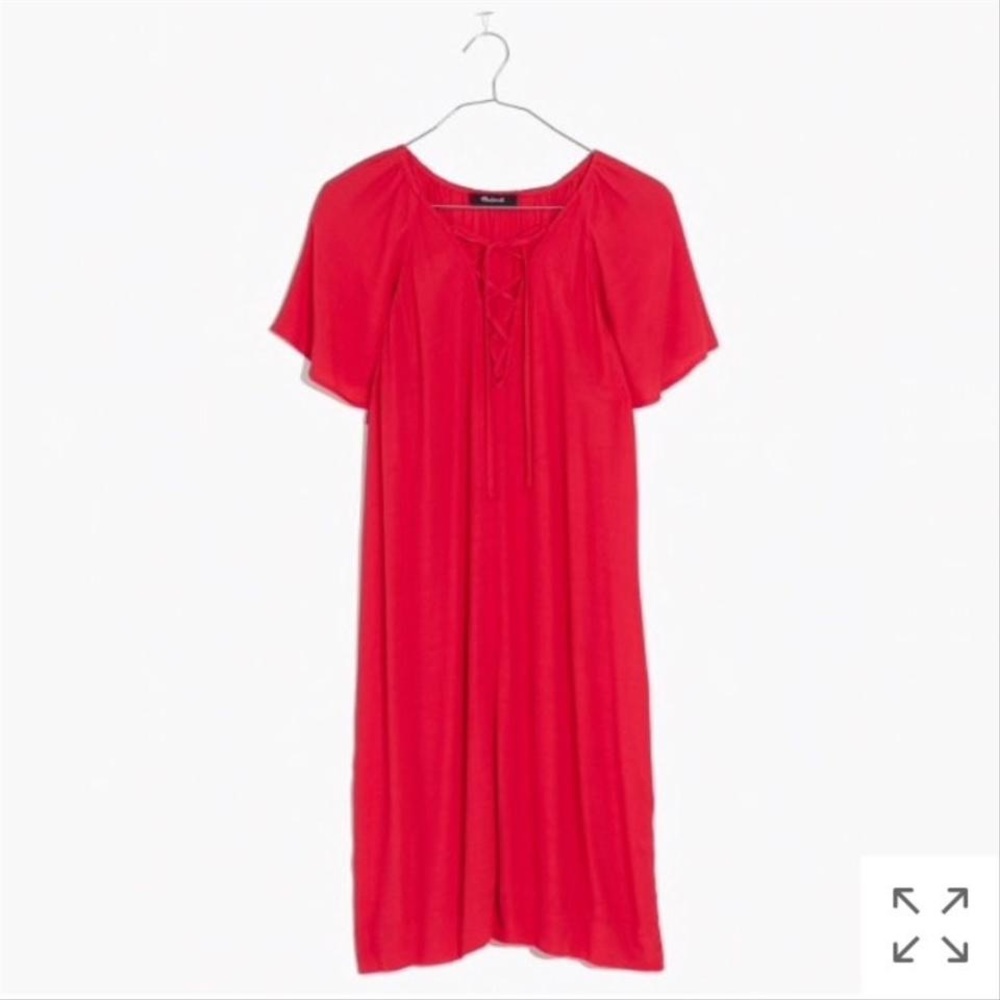 Madewell Flutter Sleeve Dress Red Size X-Small